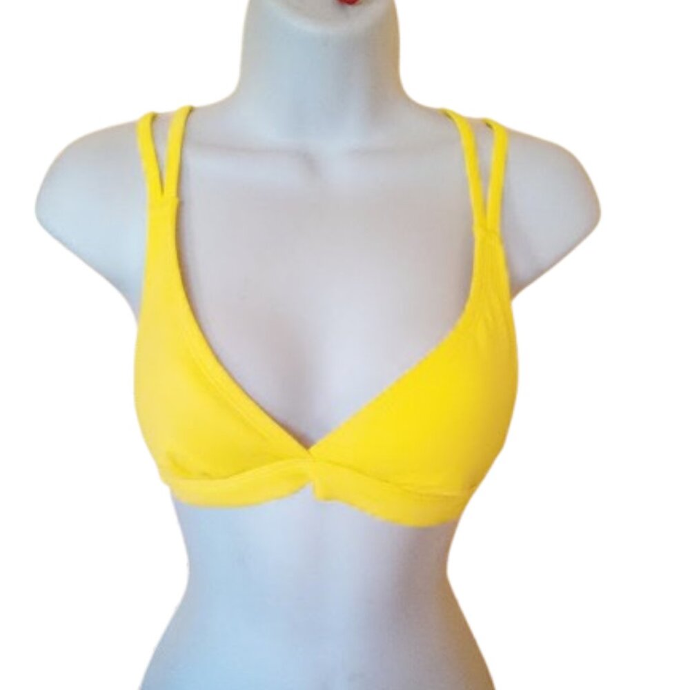 ---  Yellow Swim Suit Top Size XS